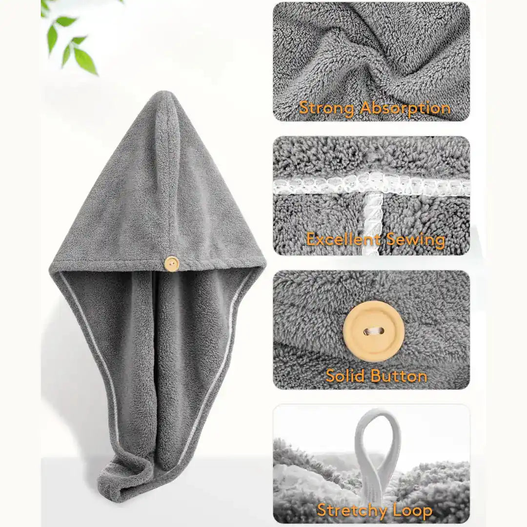 Microfiber Hair Drying Cap Pack of 2 0eshmu-1y.myshopify.com