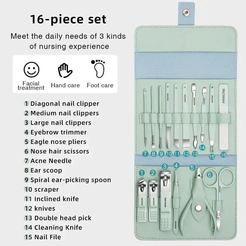 Personal Care Bundle 16 Pcs Manicure Set+Earwax Kit - Kayfi Mart